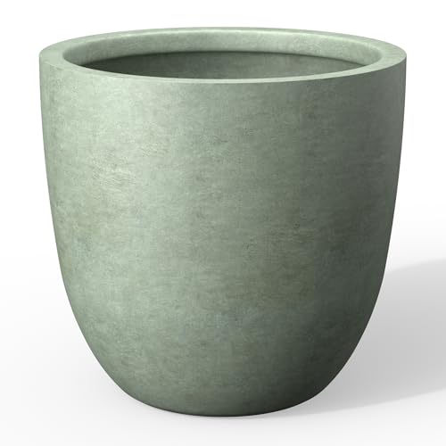 Image of Kante Accent Round Bowl Mint Green Concrete Planter 14 inch Dia, Outdoor
