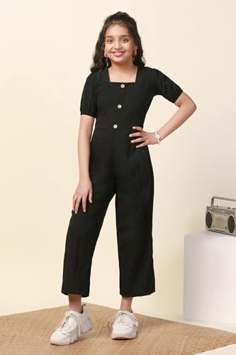 Image of Fashion Dream Girl's Ankle Length Solid Jumpsuit