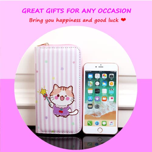 Kids Long Wallet for Little Girls Kids Long Wallet Cluth Zip Around Organizer Wallet PU Clutch Long Purse Cartoon Printed Wallet2