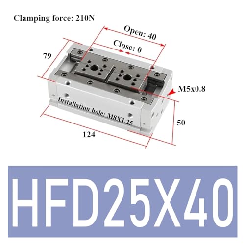 Cylindre de serrage coulissant HFD25X40 double effet - 3
