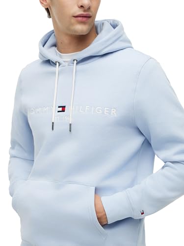 Image of Tommy Hilfiger Men's Medium Weight Fleece Hoodie Sweatshirt With Embroidered Logo, Also Available in Big & Tall