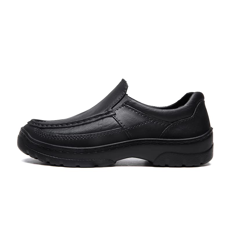 Eliogn Men's Fashion Chef Shoes Slip-On Non-Slip Health Care and Food Service Shoes Waterproof and Oil-Proof Work Shoes Water Shoes Black 45