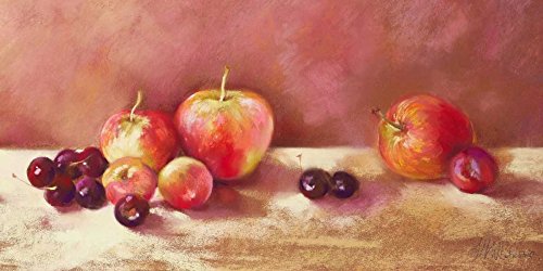 Toile enroulée Cherries et pommes Nel Whatmore pour habiller un grand mur vide 192x96