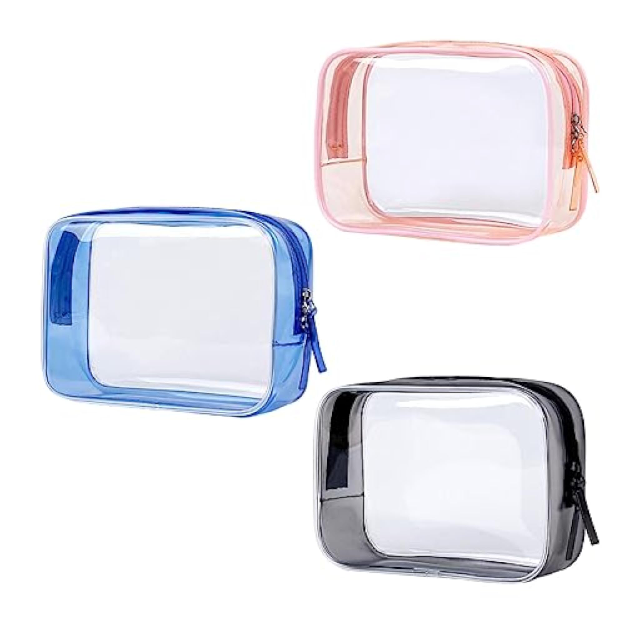 Clear Makeup Bag Travel Cosmetic Bag for Women, Pink