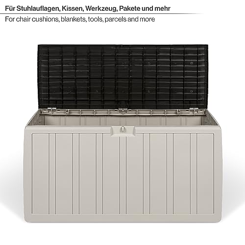 Kreher XXL Coffre à coussins/Boîte de rangement Leonardo en crème-blanc avec 270 L de volume utile - robuste, lavable et facile à assembler – Image 6