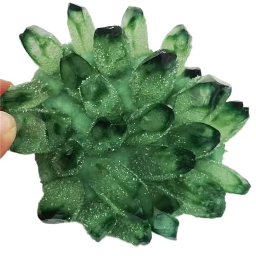 Pierre de quartz fantôme vert amas de cristaux naturels minéraux bruts