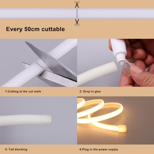 Benlun 10MM WIDE COB LED STRIP LIGHT Ac 110V Cob Led Strip Light Outdoor Waterproof 65.6Ft thumb #4