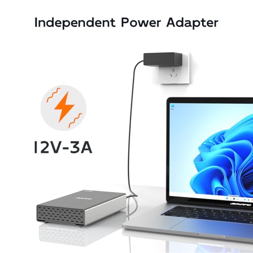 Image of MAIWO Dual Bay Enclosure for M.2 NVMe SATA SSD and 2.5 3.5 inch SATA SSD HDD, External Hard Drive to USB C Adapter, 10Gbps 32TB Capacity【DO NOT Support Clone】