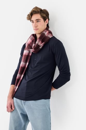 Image of SNITCH Men's T-Shirt | Regular Fit Henley Neck Full Sleeve Solid Pattern | Stretchable Rayon Cotton Spandex Blend Breathable Fabric for Casual & Everyday Wear