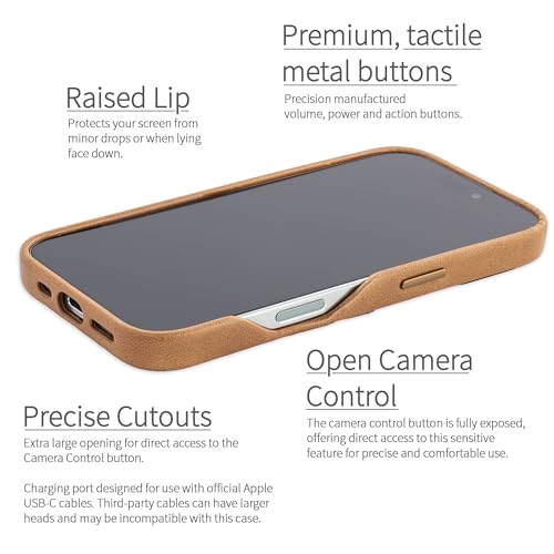 Coque iPhone 16 Pro cuir véritable Dockem pour ne plus oublier vos cartes