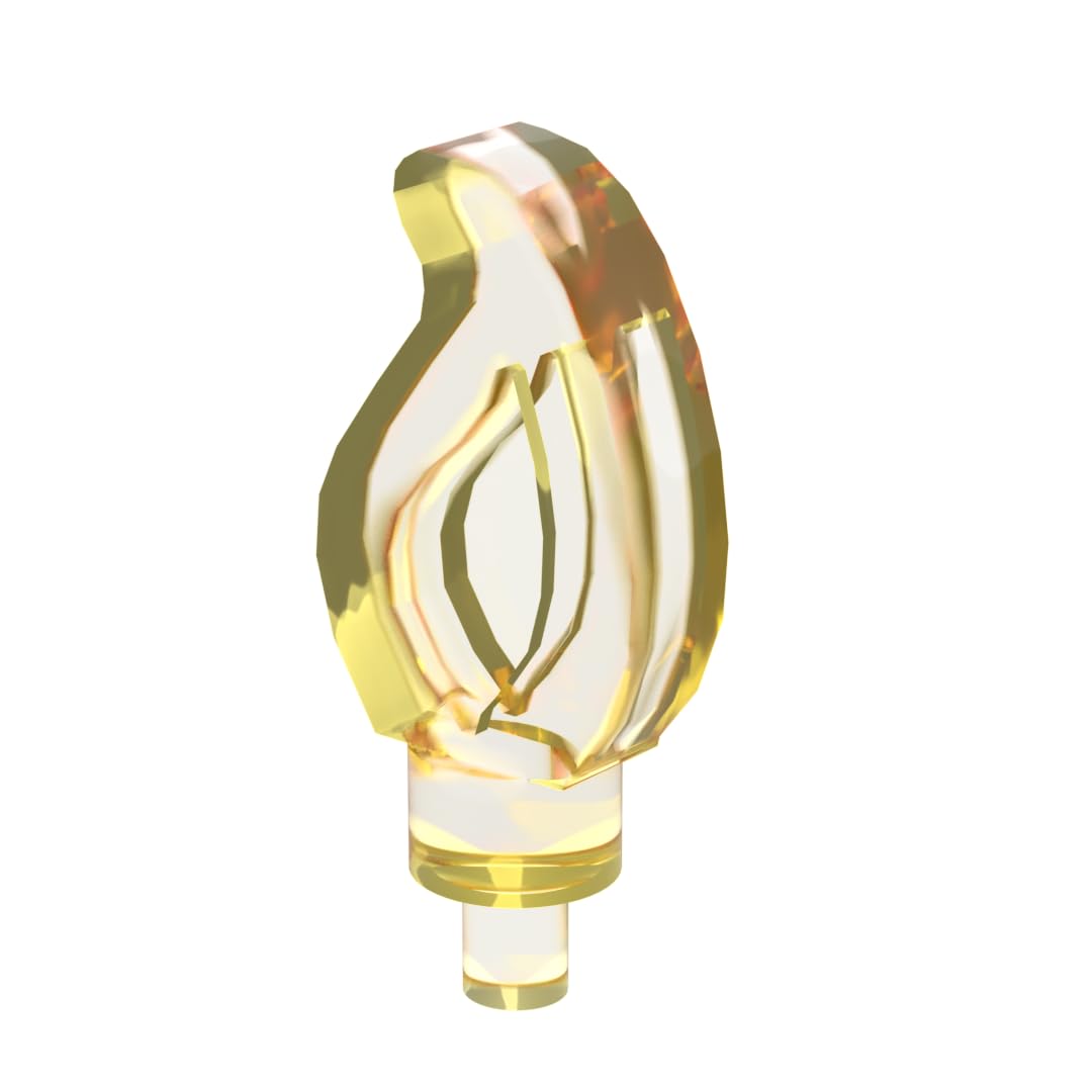 Gobricks Ornaments Small Flame 50PCS Compatible with Lego GDS-90035 37775 Classic Bulk MOC Color:Trans Yellow 44