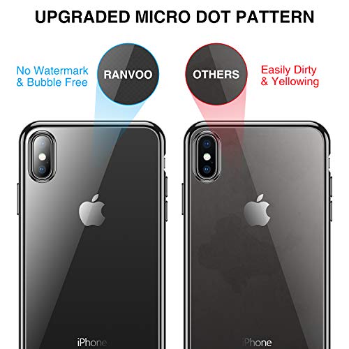 RANVOO Custodia iPhone XS Max Trasparente Custodia Ultra Sottile Sottile 6.5Premium TPU Premium con Custodia Protettiva Chrome Bumper per iPhone XS Max Plus - Nero