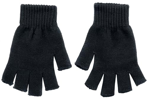 Guantes sin dedos Slipknot Logo ropa de metal unisex mitones negros regulares 2