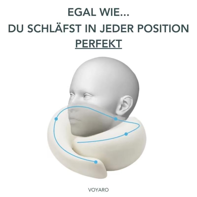 voyaro SnoozeLoop nackenkissen - Ergonomisches & Komprimierbares Reisekissen mit 360° Nackenstütze für Reisen, Auto und Zuhause