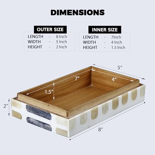 Image of Handicrafts Home Decorative Keepsake Box 8x5 - Small Organizer Box with Lid, Boho Decorative Storage, Retro Memory Box, Unique Coffee Table Decor, Jewelry or Trinket Box, Modern Shelf Decorative Box