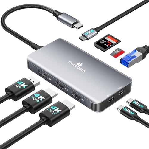 USB-C Docking Station with Dual Monitors and 4K Output