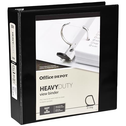 Classeur 3 anneaux D 5,1 cm Office Depot noir recyclé pour organisation de documents