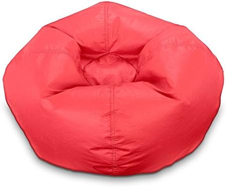 Bean Bag Chair Medium Standard Vinyl Cozy Comfort for Kids and Teens Bedroom Living Room Accessories Home Collection Great for Reading Playing Video Games Watching Tv and Relaxing. (Red)