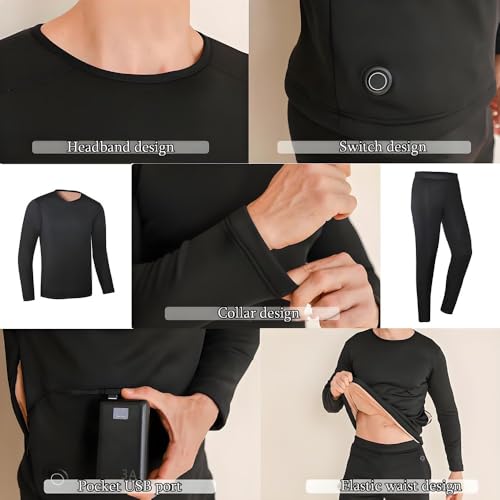 Heated Thermal Underwear for Men Women USB 42 Zone Intelligent Heated Thermals top and Heated Pants Set4