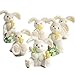 Set of 6 Miniature Resin Springtime Bunny - Easter Table Favor Decorations