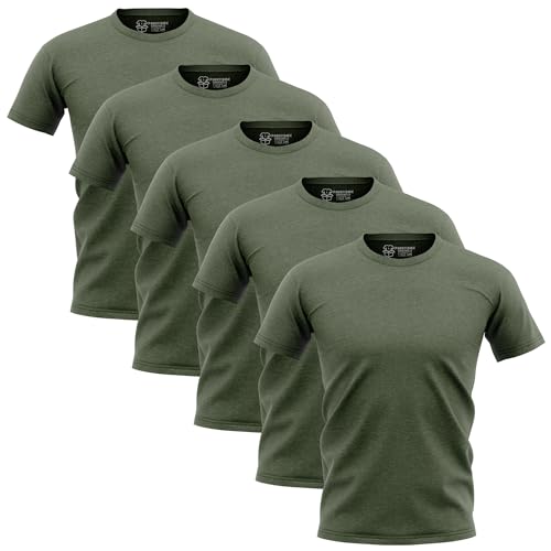 5 Pack Shirts for Men, Crew Neck T-Shirt Mens, US Cotton, Short Sleeve S - 3XL