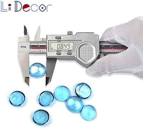 Li Decor 10 Pound Fire Glass Beads 1/2 Inch Fire Pit Glass Fire Glass Rocks for Gas Fireplace,Margarita Azure Luster Blue