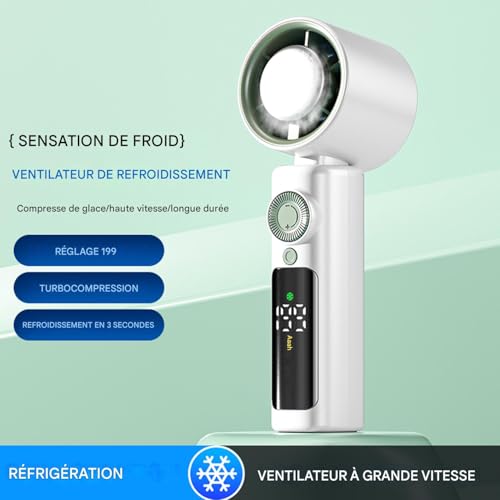 Ventilador personal recargable de bolsillo portátil con turbina plegable 7