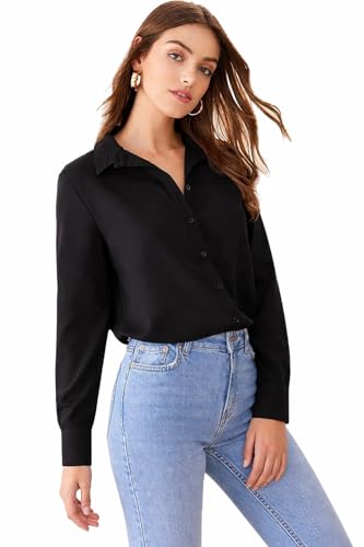 Image of MIZAGO Women Classic Fit Black Shirt
