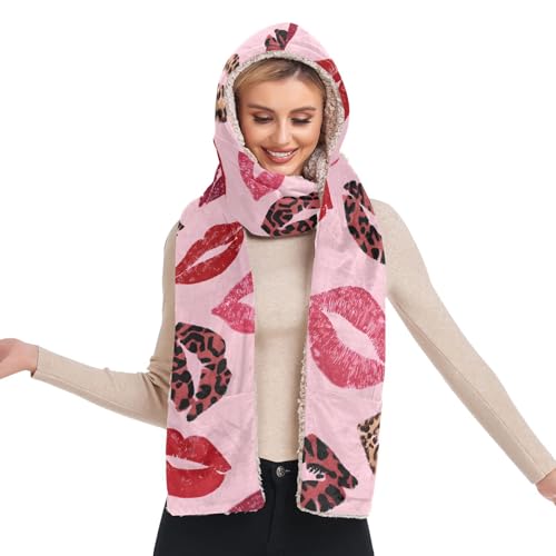 Bonnet à capuche femme 3 en 1 rose pour rester au chaud lors des balades
