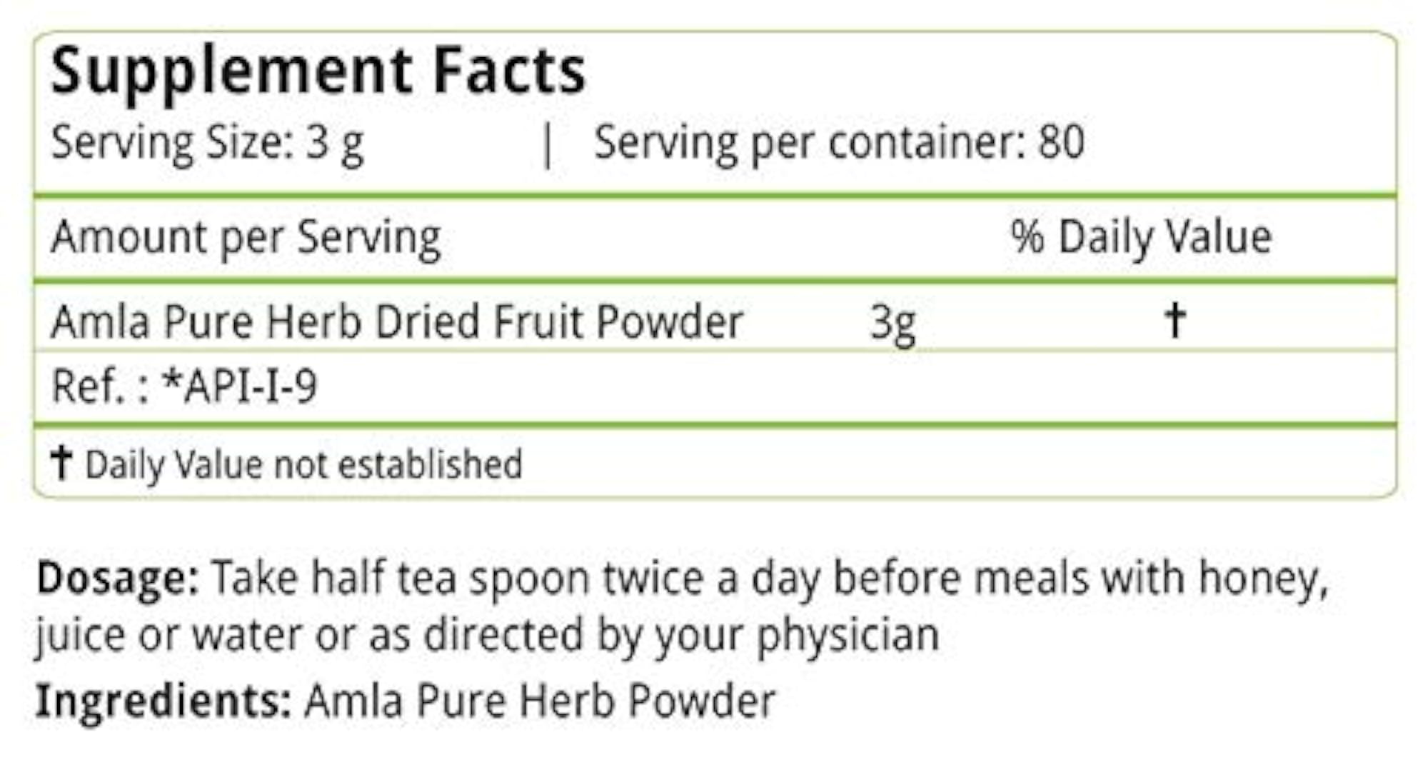 Amla Powder, Natural Source of Vitamin C, 250g