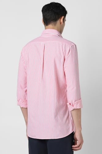 Image of Van Heusen Men's Casual Shirt for Men | Cotton | Stripe | Slim Fit | Full Sleeves |