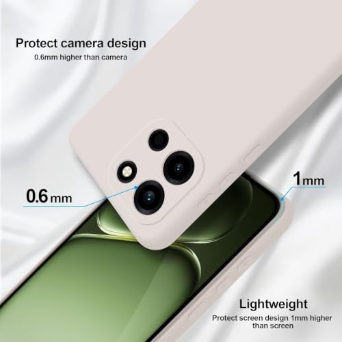 Image of DIZORO Microfiber Candy Compatible for Oneplus Nord 6 5G Smooth Touch Cushion Liquid Soft Silicone Gel Rubber Phone Case Non-Slip Full Body Protective Shockproof Back Cover - Stone