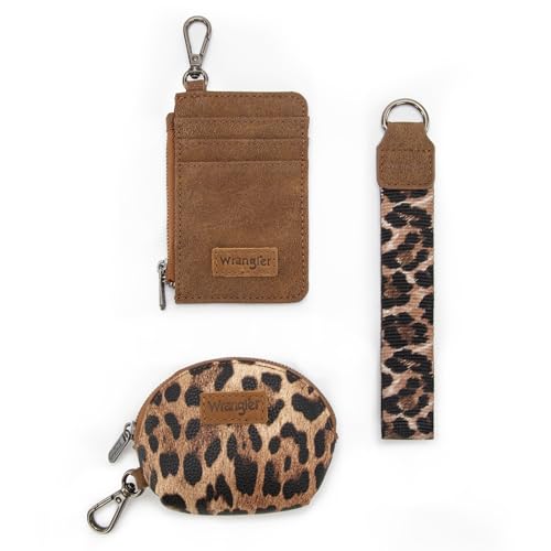 Image of Wrangler Keychain Wristlet Wallets for Women Western Dual Pouch Wristlet Credit Card Holder Wallet
