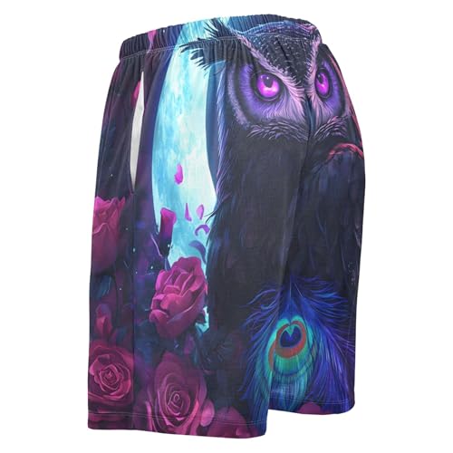 Paris Eiffel Towel Starry Night Men's Pajama Shorts Workout Sport Big and Tall Pj Sleeping Shorts Funny S3