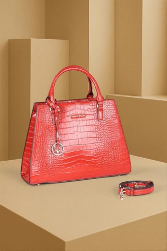 Image of Allen Solly Women's Medium Shoulder & Crossbody Bag | Vegan Leather | Textured Finish | Lightweight & Durable | Everyday Use