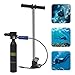 Mini Scuba Tank with Pump for 5-10 Minutes Underwater Breath Portable Diving Equipment 0.5L Diving Oxygen Tank for Diving Practice in 30(ft) and Spare Scuba Cylinders in 98(ft) Underwater (B)