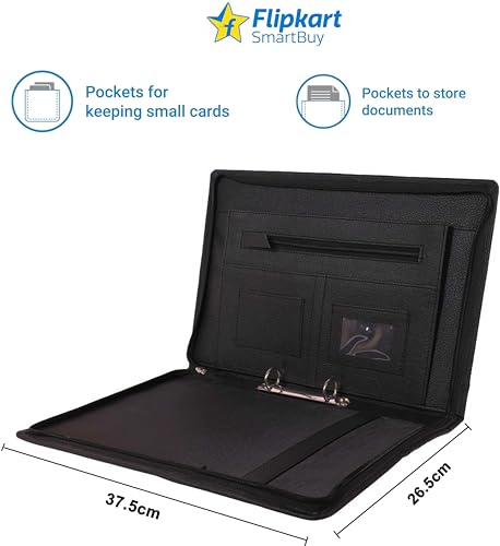 Image of ZesTale PU Leather File Folder /Document Holder | Multipurpose Professional File Folders (Without Leafs) (Set of 1, Black)