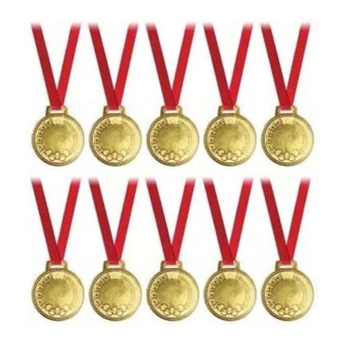 Medal 2.2" Pack of 10 School Winners, Sports, Athletic Games and Corporate Reward RNR (Gold)-image-31