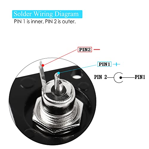 QIANRENON Adaptador Jack Panel DC 5.5mm x 2.5mm miniatura 3