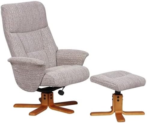 Oak City Marseille - Fabric Swivel Recliner Chair And Foot Stool