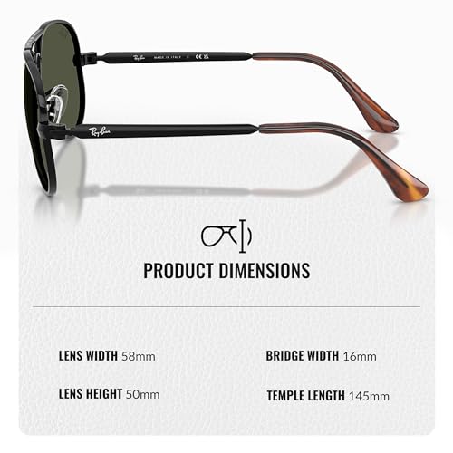 Image of Ray-Ban RB3925 AVIATOR MAX Pilot Shaped Sunglasses for Men & Women with Official RAYBAN Eyewear Kit - Classic Timeless Design