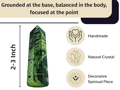 Image of Amazing Gemstone Kambaba Jasper Crystal Towers - Natural Healing Crystal Point Obelisk for Reiki Healing and Crystal Grid (2 inch to 3 inch INCH)