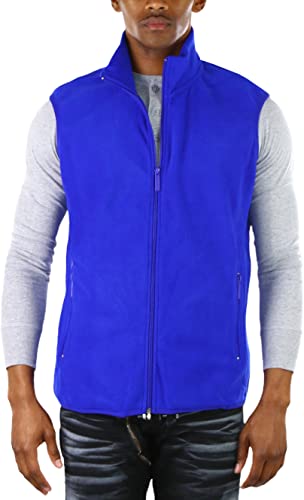 Image of ToBeInStyle Men's Zip Up Sleeveless High Collar Polar Fleece Vest