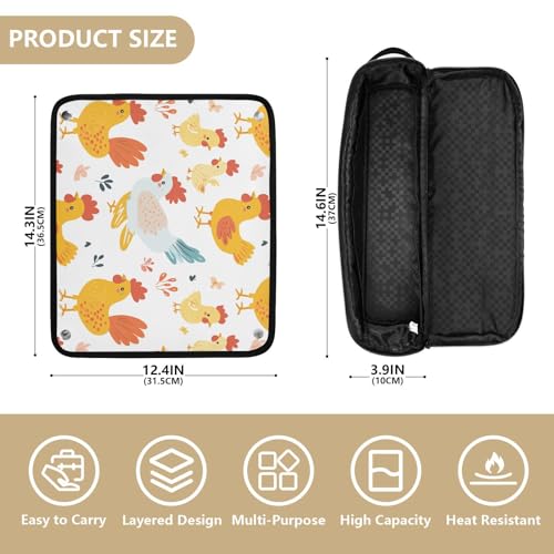 Bolsa de viaje resistente al calor Chicken with Brood Marble para herramientas de cabello como planchas y rizadores, organizador portátil miniatura 4