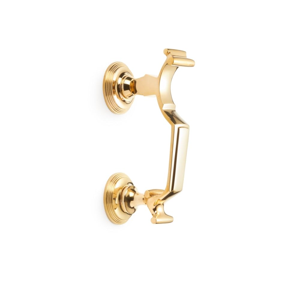 Ab Hardware Polished Brass Reeded Doctor Door Knocker Front Back Heavy Quality Large Solid