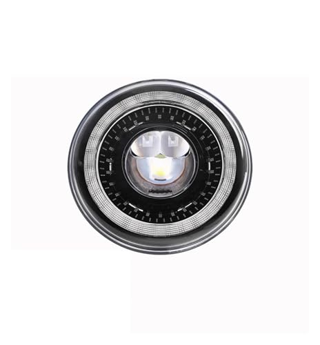 LORSKRD Faro Intermitentes Faros Para Touring Para Softail Para FLD 1991-2004 2005 2006 2007 2008 2009 2010 2011 2012 2013 7 'faro Led Para Coche 7 Pulgadas H4 Faros Led Angel Eyes