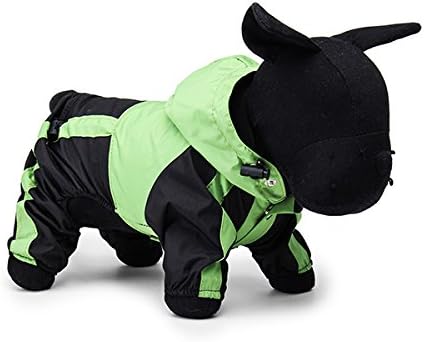 PU Leather Pet Dog Raincoat Poncho Clothes Apparel Waterproof Hooded