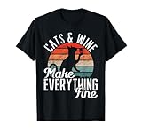 Photo Gallery cats & wine make everything fine degustazione di vino set maglietta Photo Gallery cats & wine make everything fine degustazione di vino set maglietta