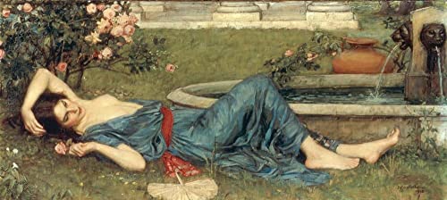 Poster La Belle Dame sans Miséricorde Waterhouse toile 50x70cm