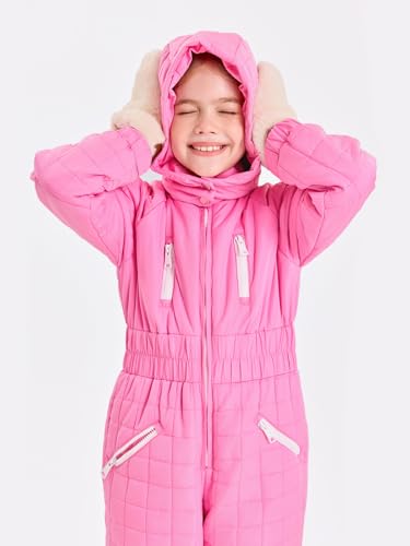 Image of Haloumoning Kid Snowsuit Girls Hooded Waterproof Insulated Ski Suit
